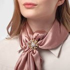 Кольцо для платка «Цветок» с жемчужной сердцевиной, цвет белый в золоте - Фото 5