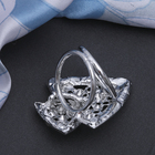 Кольцо для платка "Треугольник" двойной, цвет белый в серебре - Фото 4