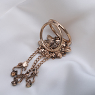 Кольцо для платка «Цветок» с подвесками, разноцветное в чернёном золоте - Фото 2