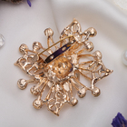 Брошь «Цветок» многолистник с тычинками, цвет белый в золоте - Фото 2