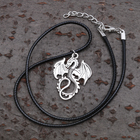 Кулон унисекс «Дракон», цвет чернёное серебро на чёрном шнурке, 40 см - фото 297948359