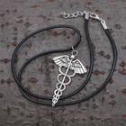 Кулон на шнурке «Кадуцей», цвет чернёное серебро, 40 см - фото 318019329