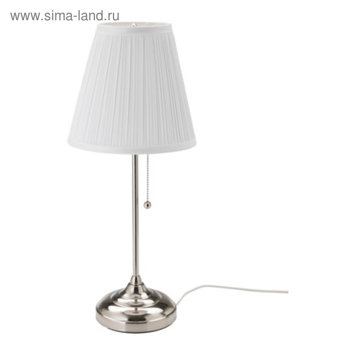Настольная лампа ARSTID 1x75Вт Е27 никель 22x22x55см - Фото 1