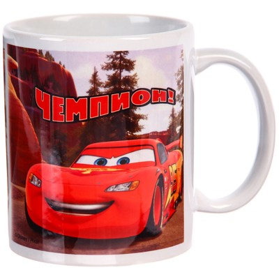 Кружка керамическая «Чемпион», 320 мл, Тачки МИКС
