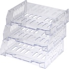 Набор лотков для бумаг «Сити», А4, горизонтальный, на металлических стержнях, 3 отделения, прозрачный 2865844 - фото 7480812