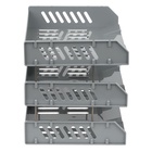 Набор лотков для бумаг Стамм «Сити», А4, горизонтальный, на металлических стержнях, 3 отделения, серый - Фото 9