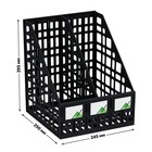 Лоток для бумаг «Стамм», А4, сборный, вертикальный, 2 отделения, чёрный - Фото 2