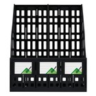 Лоток для бумаг «Стамм», А4, сборный, вертикальный, 2 отделения, чёрный - Фото 3