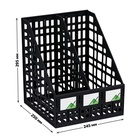 Лоток для бумаг «Стамм», А4, сборный, вертикальный, 2 отделения, чёрный - Фото 5