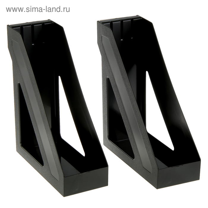 Набор вертикальных лотков для бумаг "Базис", чёрный, 2 штуки - Фото 1