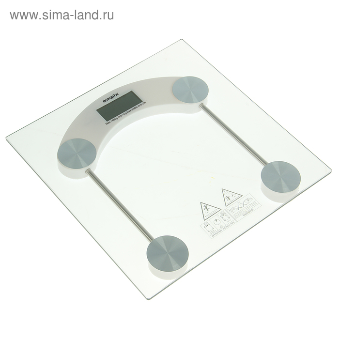 Весы напольные Ampix AMP-7244, электронные, до 180 кг, стекло - Фото 1