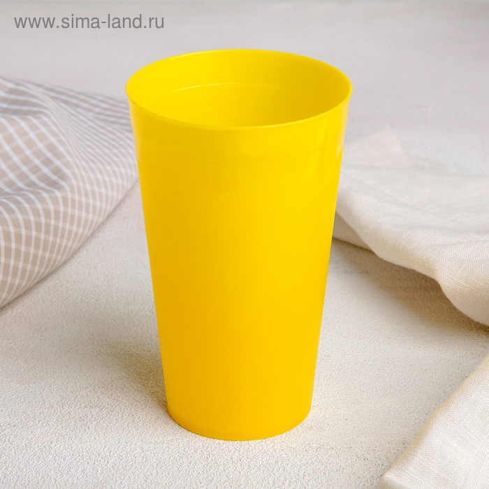 Стакан пластиковый «Ангора», 400 мл, цвет жёлтый - Фото 1