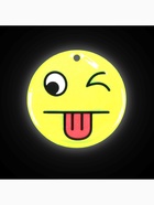 Светоотражающий элемент «Смайлик-язык», двусторонний, d=5 см, жёлтый - Фото 2