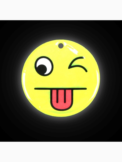 Светоотражающий элемент «Смайлик-язык», двусторонний, d=5 см, жёлтый