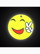 Светоотражающий элемент «Смайлик-мир», двусторонний, d=5 см, цвет жёлтый - Фото 4