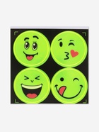 Светоотражающие наклейки «Смайлы», d=5 см, 4 шт. на листе, жёлтые - Фото 2