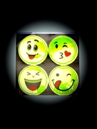 Светоотражающие наклейки «Смайлы», d=5 см, 4 шт. на листе, жёлтые - Фото 3