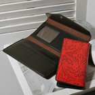 Кошелёк женский, вкладыш для карт на кнопке, цвет красный - Фото 4