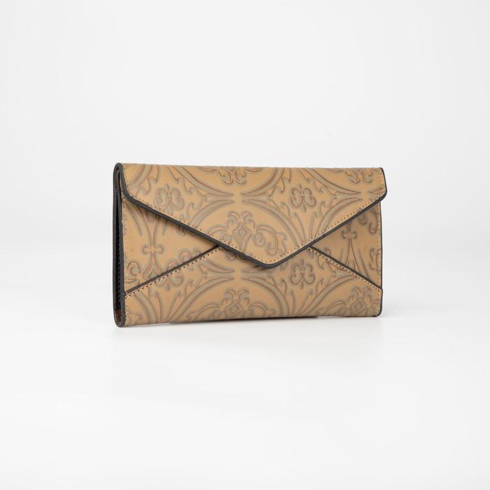 Кошелёк женский, вкладыш для карт на кнопке, цвет кофе - Фото 1