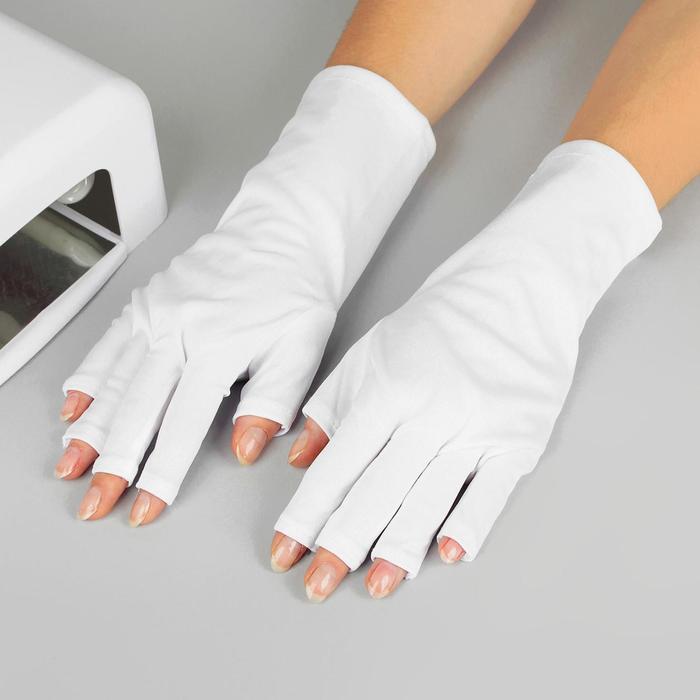 Перчатки защитные для LED/UV лампы, 25 × 10 см, пара, цвет белый - Фото 1