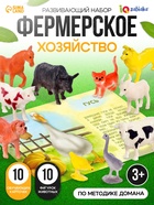 Развивающий набор «Фермерское хозяйство», по методике Монтессори, 10 фигурок, 10 карточек, 3+ - Фото 1