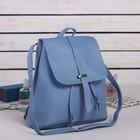 Рюкзак молодёжный, отдел на шнурке, цвет голубой - Фото 4