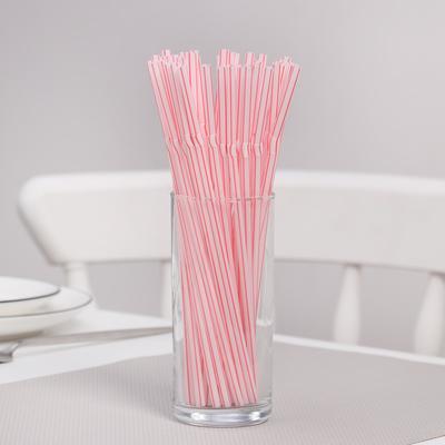 Набор одноразовых трубочек для напитков, 0,5×21 см, 100 шт, с гофрой, цвет белый