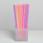 Трубочки одноразовые для напитков, 21 см, d=5 мм, 100 шт, цвет микс - фото 3701241