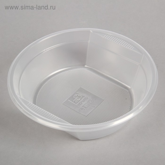 Набор одноразовых глубоких тарелок, d=16,7 см, 12 шт, цвет прозрачный - Фото 1
