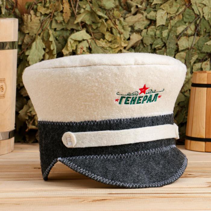 Шапка для бани Фуражка "Генерал" - Фото 1