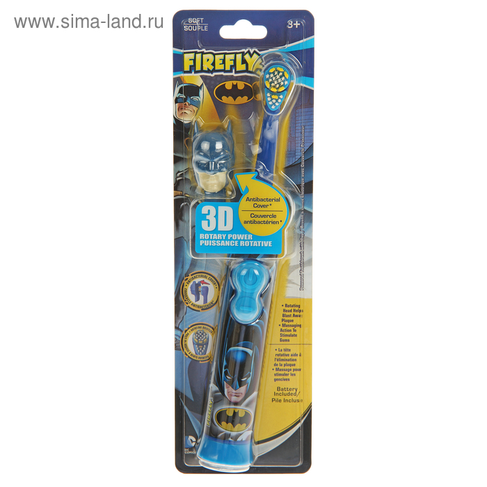 Электрическая детская зубная щетка Batman Rotary Brush BM-21, 3D наконечник, на батарейке - Фото 1