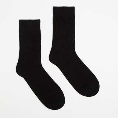 Носки шерстяные мужские, цвет чёрный, размер 29