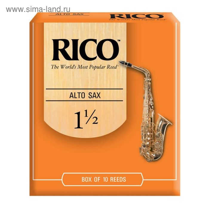 Трости для саксофона Rico RJA1015 альт, размер 1.5, 10шт в упаковке - Фото 1