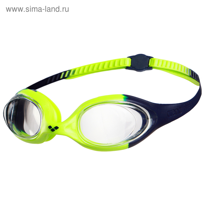 Очки для плавания детские ARENA Spider Jr, прозрачные линзы, цвет зелёный/чёрный - Фото 1