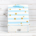 Пакет подарочный "Золотые звёзды", голубой, люкс, 26 х 10 х 32 см - Фото 3