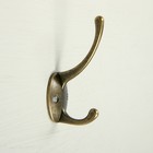 Крючок мебельный ТУНДРА TKD008, двухрожковый, бронза - Фото 1