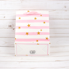 Пакет подарочный "Золотые звёзды", розовый, люкс, 26 х 10 х 32 см - Фото 3