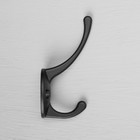 Крючок мебельный ТУНДРА TKD002, двухрожковый, черный - Фото 4