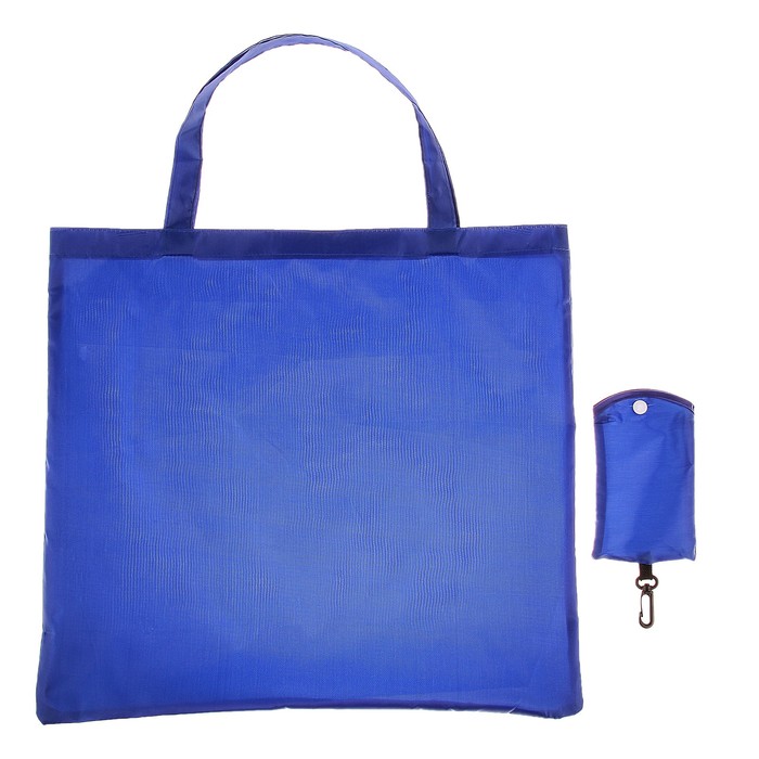 Сумка для покупок, в чехле, с карабином, цвет синий - Фото 1