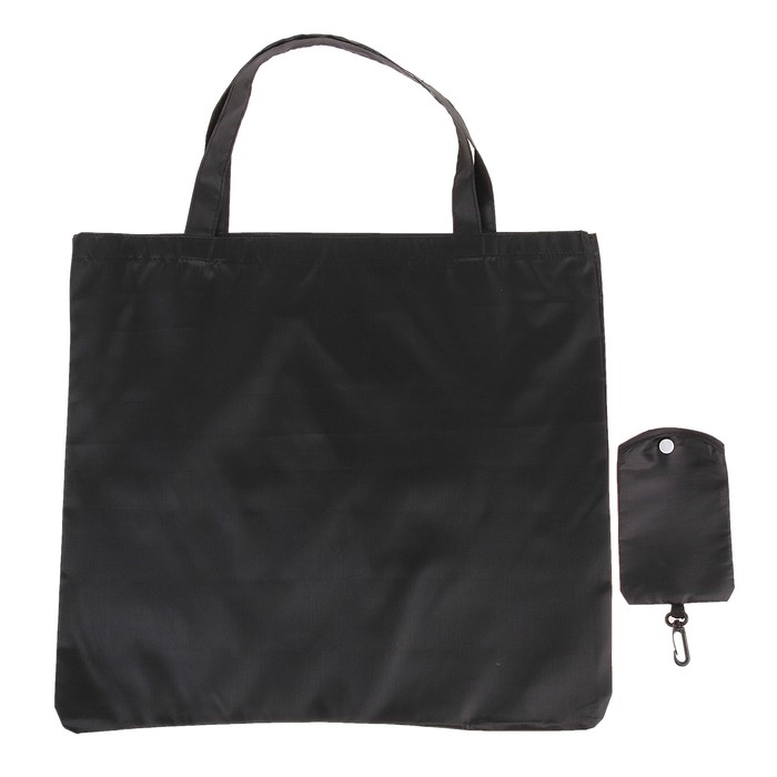 Сумка для покупок, в чехле, с карабином, цвет чёрный - Фото 1