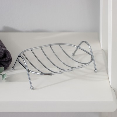 Мыльница на ножках Доляна «Сибарит», 12×9.5×4 см, хромированная