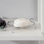 Мыльница на ножках Доляна «Сибарит», 12×9.5×4 см, хромированная - Фото 4