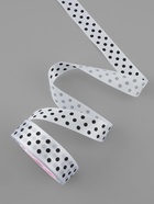 Лента атласная «Горошек», 25 мм, 23±1 м, белая №001 - Фото 3