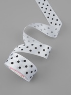 Лента атласная «Горошек», 40 мм, 23±1 м, белая №001 - Фото 3