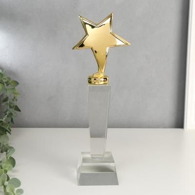 Фигурка стекло «Стела наградная. Золотая звезда», 27.8×6.8×6.8 см