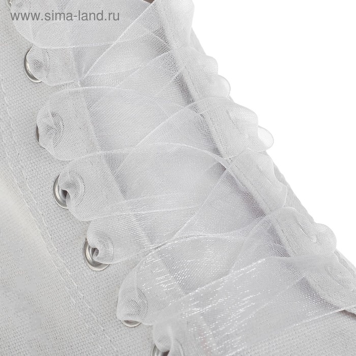 Шнурки для обуви, пара, капроновые, плоские, 20 мм, 110 см, цвет белый - Фото 1