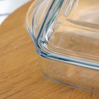 Форма для запекания Paşabahçe Borcam, 2 л, с крышкой, жаропрочное стекло, прозрачная - Фото 4