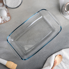 Форма для запекания Paşabahçe Borcam, 2.8 л, с крышкой, жаропрочное стекло, прозрачная - Фото 3