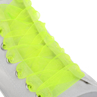 Шнурки для обуви, пара, капроновые, плоские, 20 мм, 110 см, цвет салатовый неоновый - Фото 1