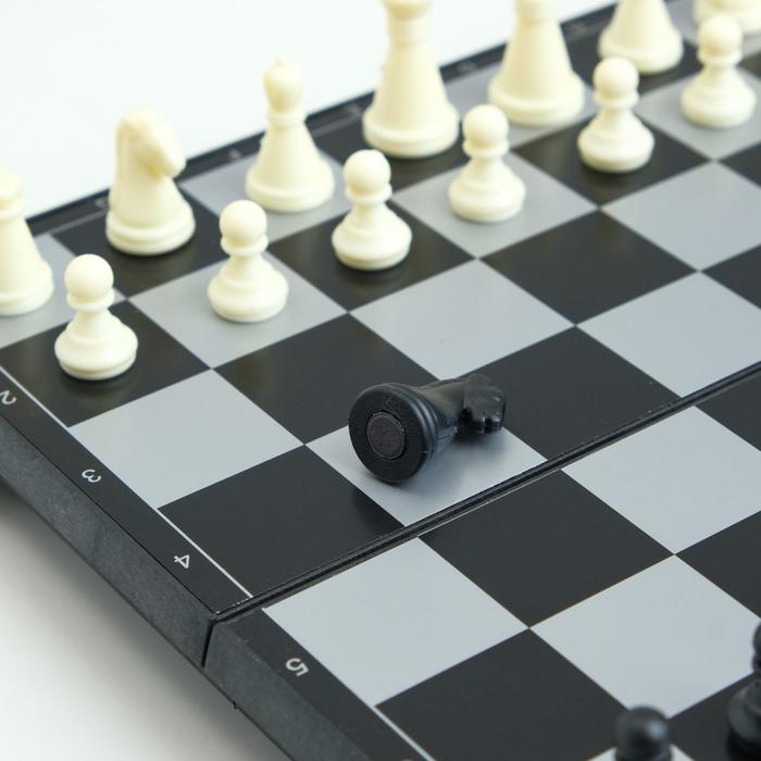 Шахматы магнитные, 19.5 х 19.5 см, чёрно-белые - фото 1887746944